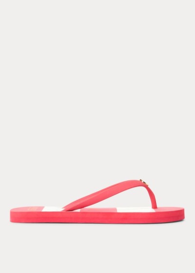 Sandalias Ralph Lauren Mujer Rojos - Shawna Striped - PDROG1384